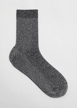 & Other Stories + Glitter Rib Knit Ankle Socks