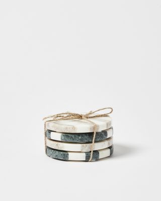Oliver Bonas + Anjo Stripe Marble Coasters