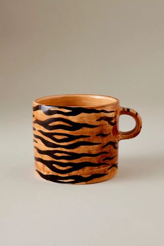 Anna + Nina + Hand-Painted Tiger Print Mug