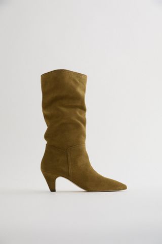 Zara + Split Suede High Heel Boots