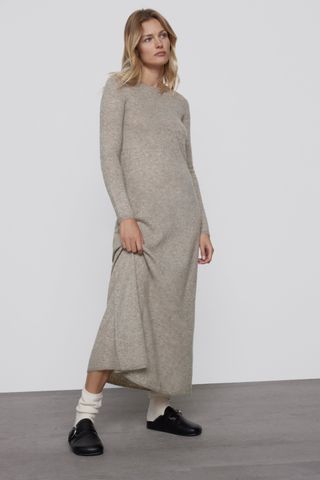 Zara + Contrast Wool Blend Dress