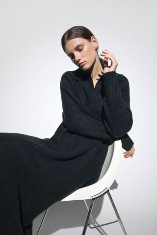 Zara + Polo Collar Knit Dress