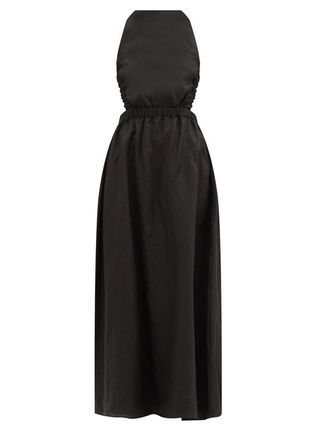 SIR + Alena Crossover-Back Linen Maxi Dress