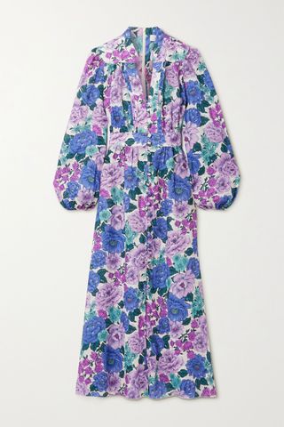 Zimmermann + Poppy Floral-Print Linen Maxi Dress