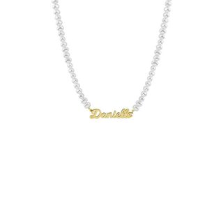 The M Jewelers + Pearl Nameplate Necklace