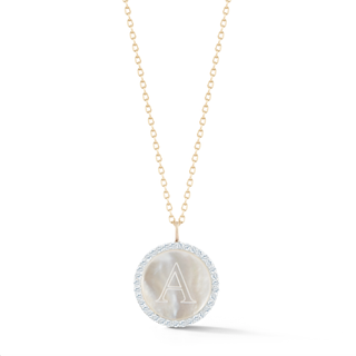 Mateo New York + Mother of Pearl Secret Initial Necklace