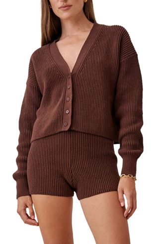 Reformation + Fiore Organic Cotton Cardigan & Shorts Set