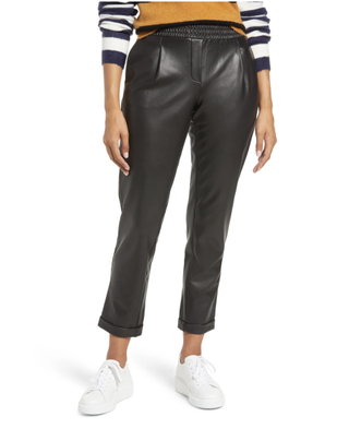 Halogen x Atalntic-Pacific + Faux-Leather Trousers