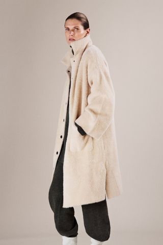Zara + Faux Fur Oversized Coat