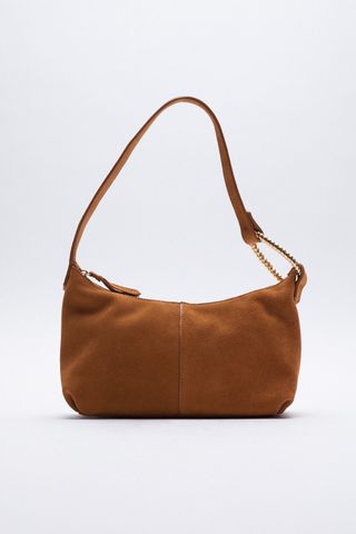 Zara + Split Leather Shoulder Bag