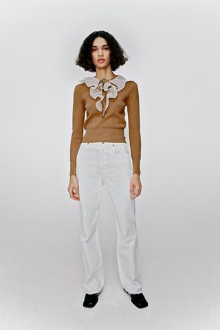 Zara + Combination Ruffled Sweater