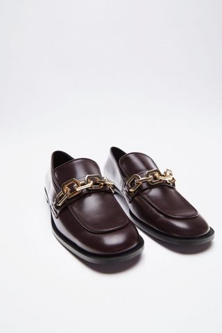Zara + Low Heel Chain Loafers