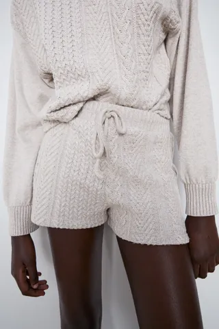 Zara + Cable-Knit Shorts