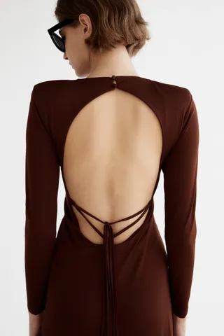 Zara + Dress With Shoulder Pads