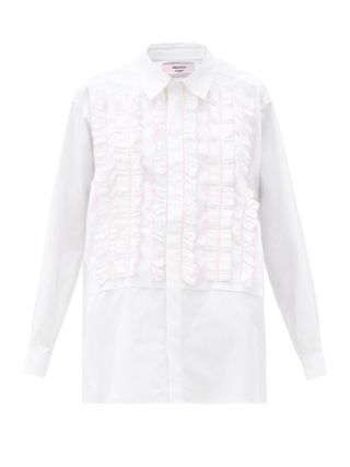 Martine Rose + Elemental Frilled-Panel Cotton-Poplin Shirt