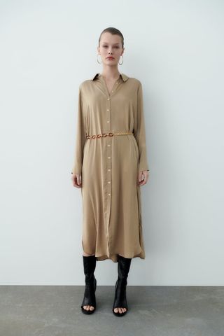 Zara + Belted Oversized Dress