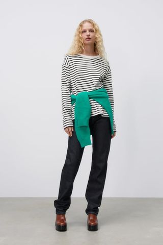 Zara + Oversized Striped T-Shirt