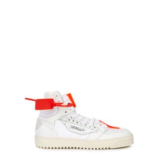 Off-White + Off-Court 3.0 White Leather Hi-Top Sneakers
