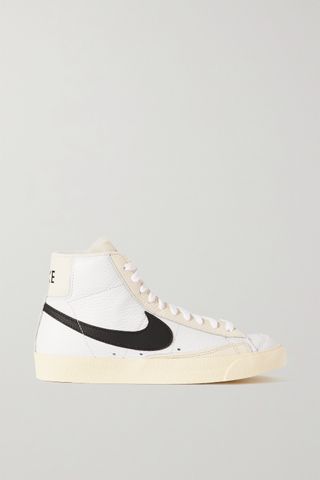 Nike + Blazer Mid '77 Barcode Leather High-Top Sneakers