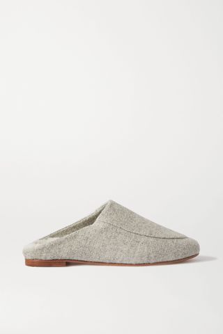 Porte & Paire + Shearling-Lined Felt Slippers