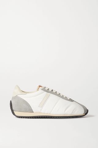 Re/Done + 70s Runner Suede and Leather-Trimmed Shell Sneakers