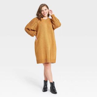 Who What Wear x Target + Balloon Long Sleeve Sweater Dress