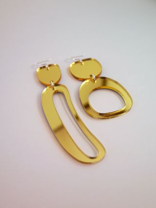 Warren Steven Scott + Mirror Gold Large Earrings