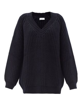 Raey + Oversized V-Neck Chunky Wool-Blend Sweater
