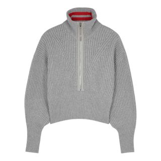 Philosophy Di Lorenzo Serafini + Grey Half-Zip Wool Jumper