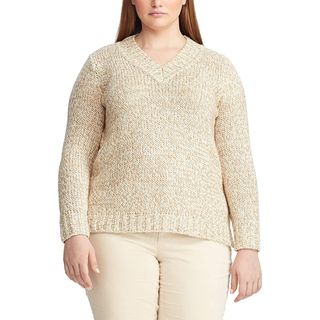 Chaps + Long Sleeve Cotton V-Neck Sweater