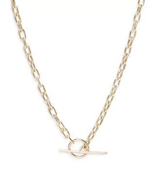 Zoë Chicco + 14k Yellow Gold Square Link Chain Toggle Necklace