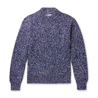 Mr. P + Mélange Merino Wool Mock-Neck Sweater