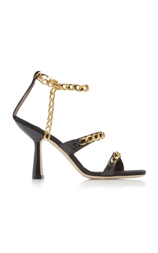 By Far + Gina Embellished Leather Sandals