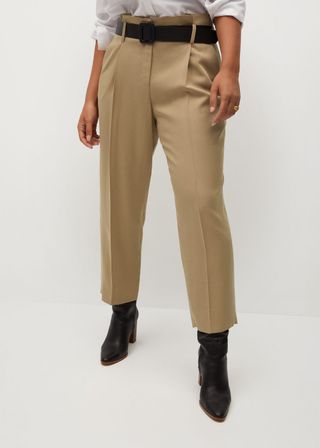Mango + Tapered Fit Cropped Pants - Plus Sizes