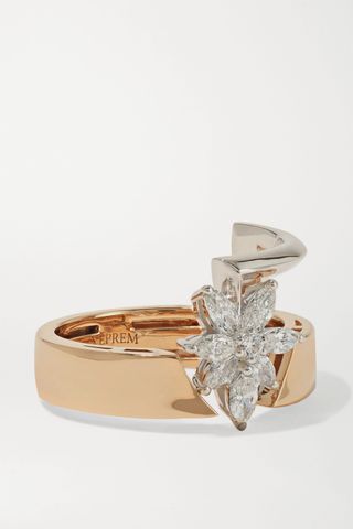 Yeprem + 18-Karat Rose and White Gold Diamond Ring