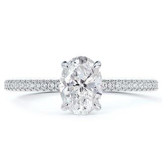 Forevermark + Micaela’s Simply Solitaire Oval Engagement Ring With Diamond Band