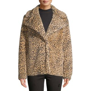 Kendall + Kylie + Faux Fur Animal Print Jacket