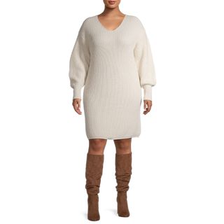 Terra 
Sky + V-Neck Sweater Dress