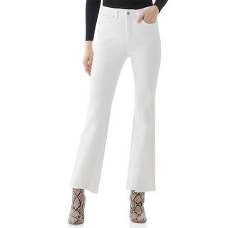 Scoop + Raw Hem Kick Crop Flare Jeans