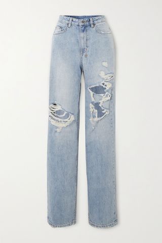 Ksubi + Playback Kut Up Distressed High-Rise Straight-Leg Jeans