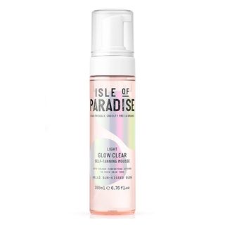 Isle of Paradise + Glow Clear, Color Correcting Self-Tanning Mousse
