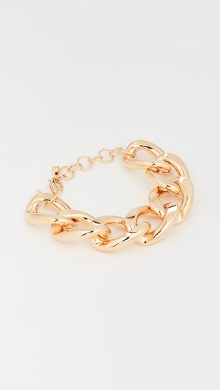 Kenneth Jay Lane + 9.5-Inch Gold Large Links Chain Bracelet