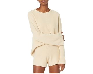The Drop + Alice Crewneck Back Slit Ribbed Pullover Sweater