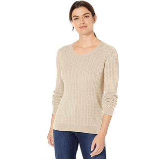 Amazon Essentials + Long-Sleeve Cable Crewneck Sweater