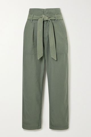 Citizens of Humanity + Noelle Cropped Belted Cotton-Twill Cargo Pants