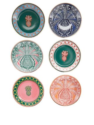La Doublej + Set of Six 18kt-Gilded Porcelain Dessert Plates