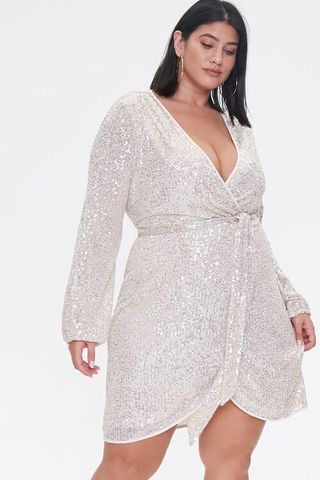 Plus + Plus Size Glittered Wrap Dress