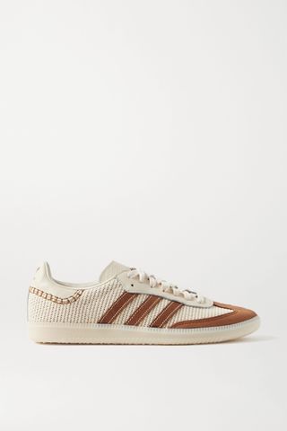 Adidas Originals + Wales Bonner + Samba Suede, Leather and Mesh Sneakers