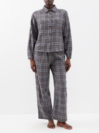 Deiji Studios + Plaid Organic-Cotton Flannel Pyjamas