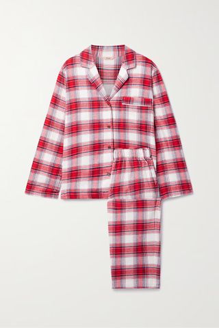 Eberjey + Checked Cotton-Flannel Pajama Set